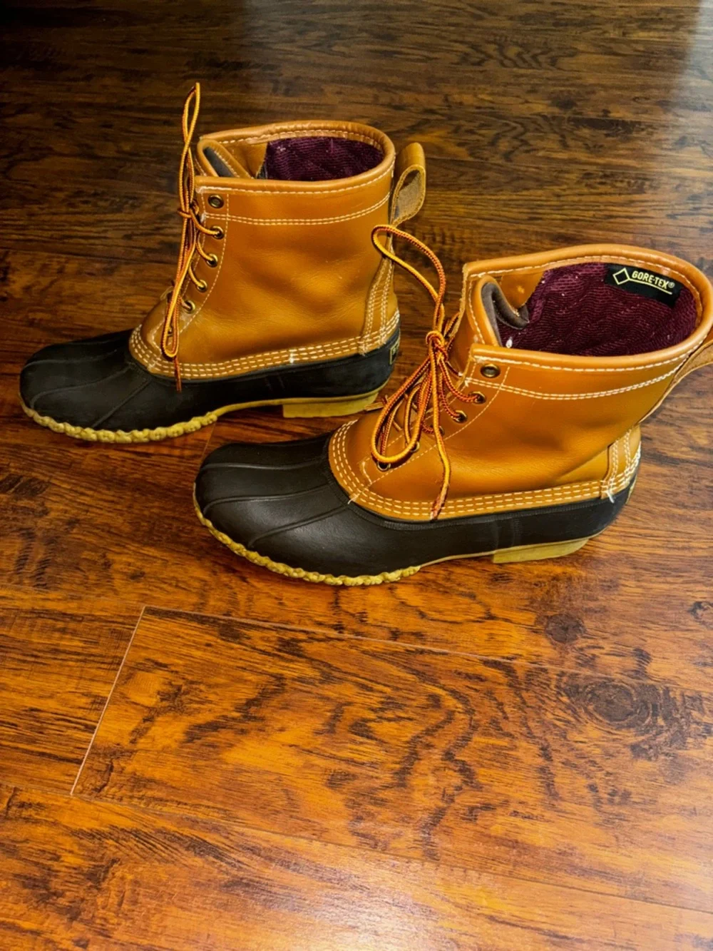 L.L. Bean Leather Flannel-Lined Men’s Duck Boots Gore-Tex Thinsulate Rubber Sole